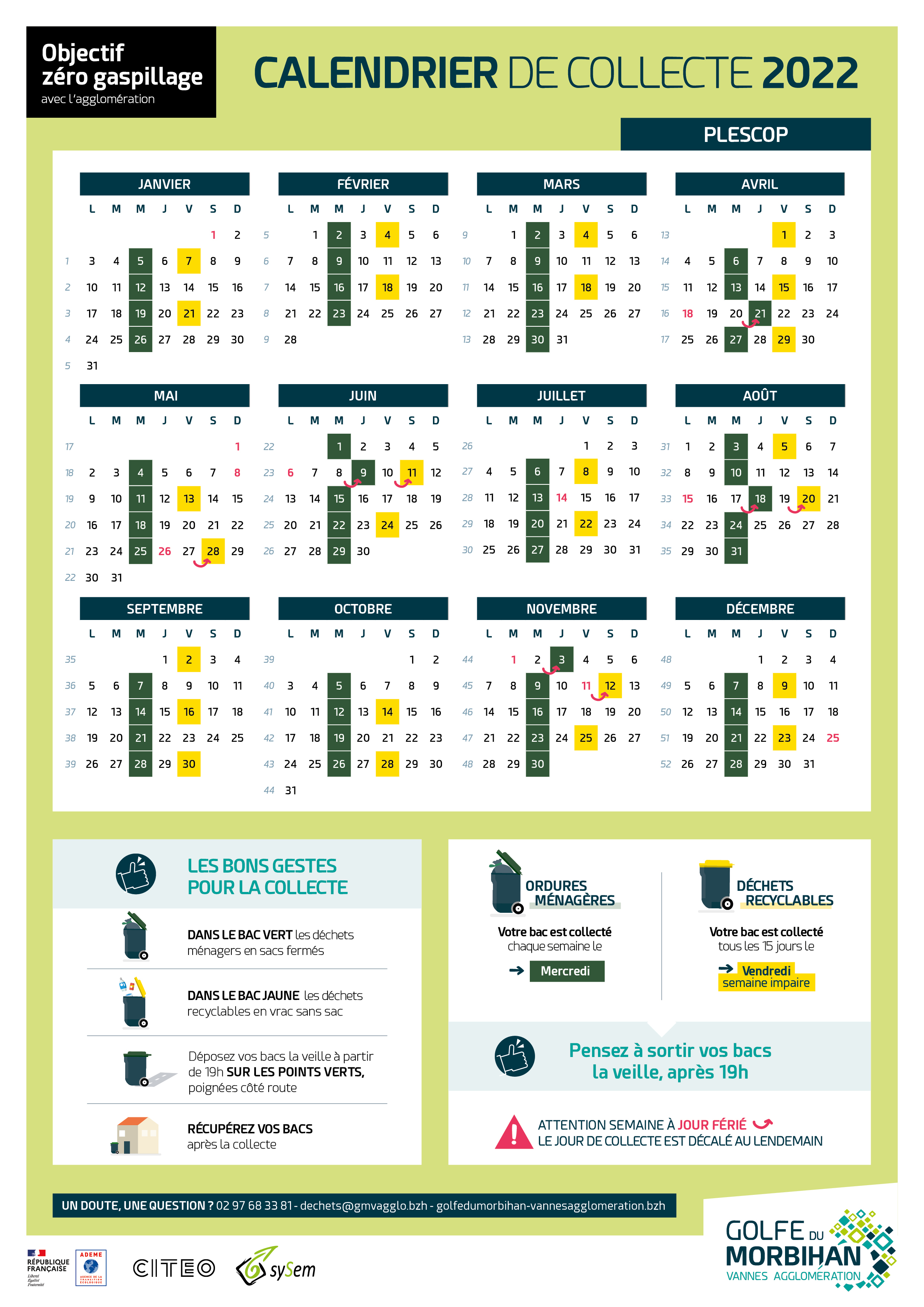 Vannes Agglo Calendrier De Collecte 2023 Gestion Des Déchets